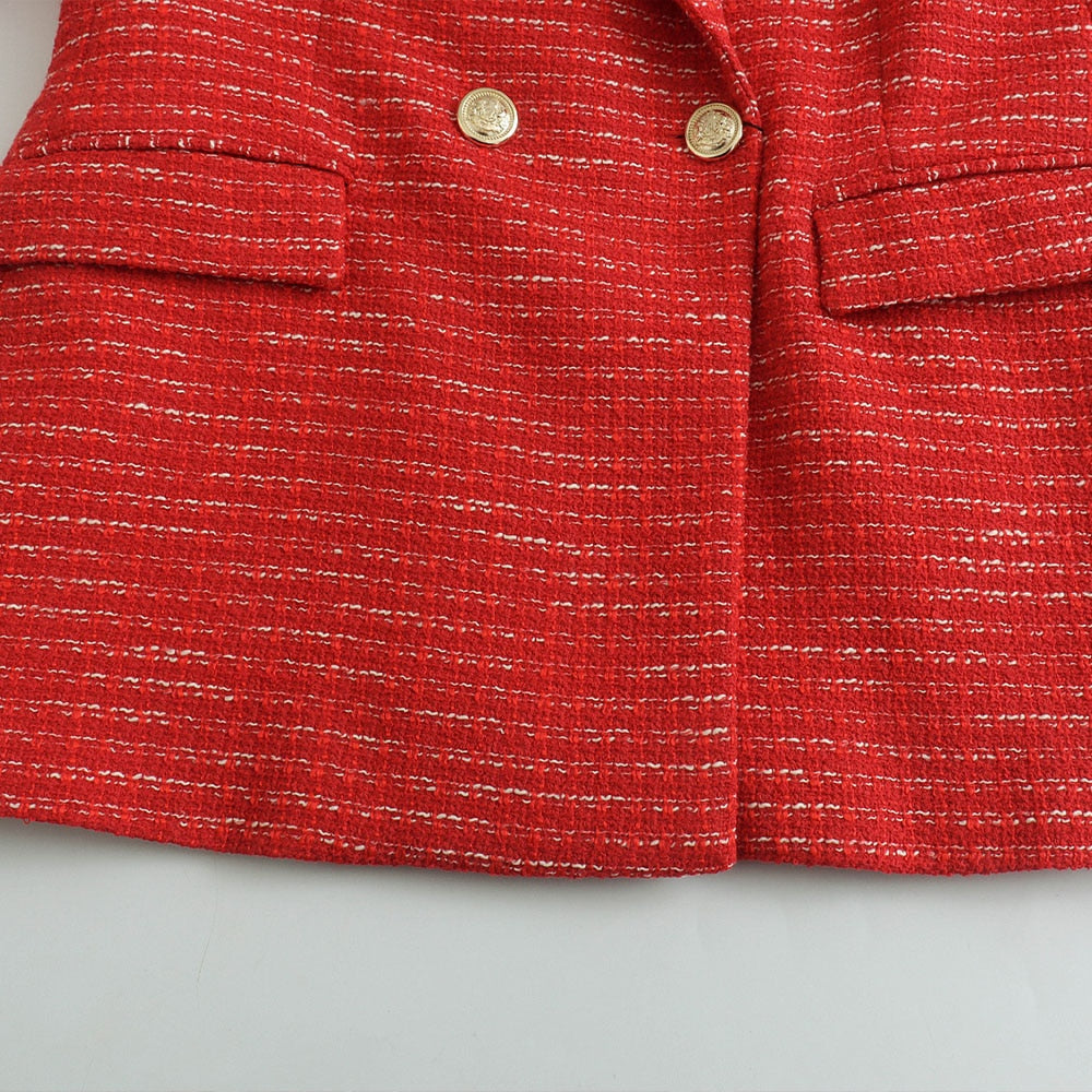Blazer Feminino Tweed Vermelho