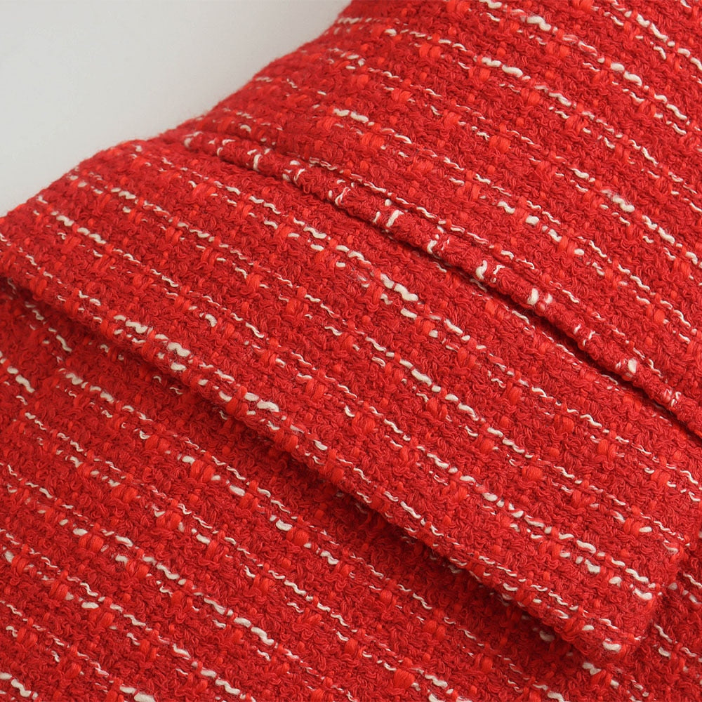 Blazer Feminino Tweed Vermelho